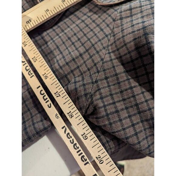 Shyde Women's Cotton Blend Large Collar Plaid Peplum Coat Size Medium - Picture 15 of 16